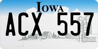 IA license plate ACX557
