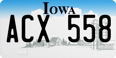 IA license plate ACX558