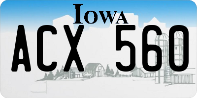 IA license plate ACX560