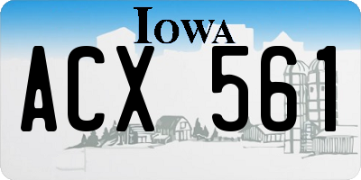 IA license plate ACX561