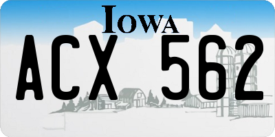 IA license plate ACX562