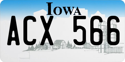 IA license plate ACX566