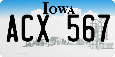 IA license plate ACX567