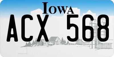 IA license plate ACX568