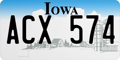 IA license plate ACX574