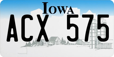 IA license plate ACX575