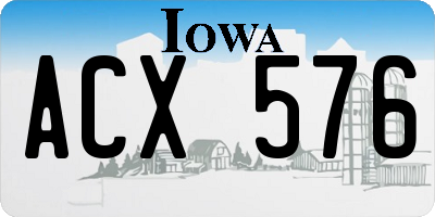 IA license plate ACX576