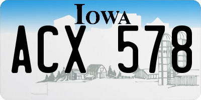 IA license plate ACX578