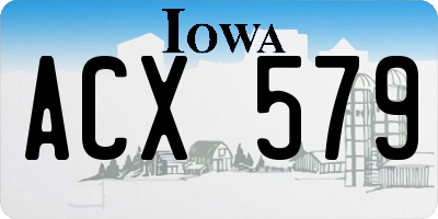IA license plate ACX579