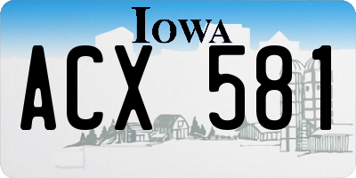 IA license plate ACX581