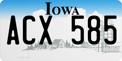 IA license plate ACX585