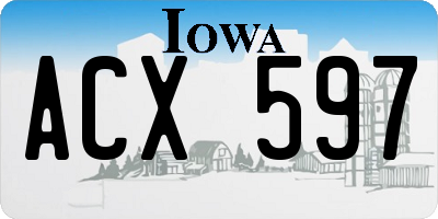 IA license plate ACX597