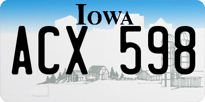 IA license plate ACX598
