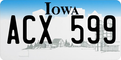 IA license plate ACX599