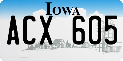 IA license plate ACX605