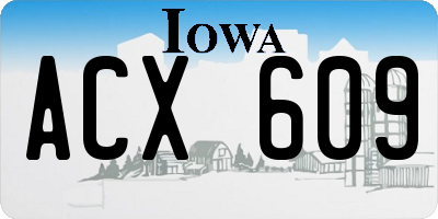IA license plate ACX609