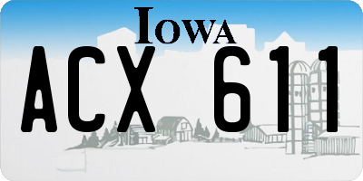 IA license plate ACX611