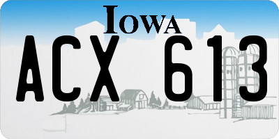 IA license plate ACX613