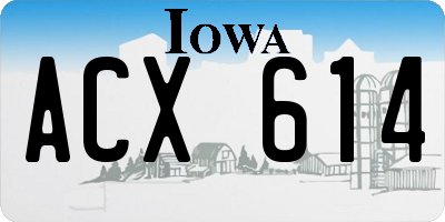 IA license plate ACX614