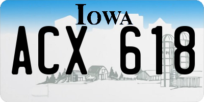 IA license plate ACX618