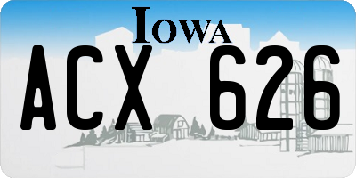 IA license plate ACX626