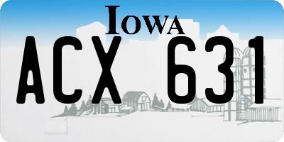 IA license plate ACX631