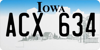 IA license plate ACX634