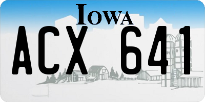 IA license plate ACX641