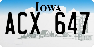 IA license plate ACX647