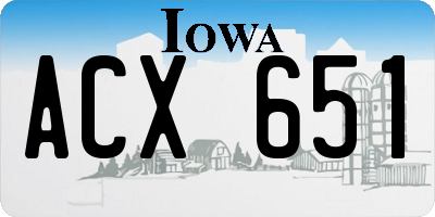 IA license plate ACX651