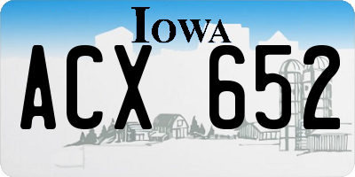 IA license plate ACX652