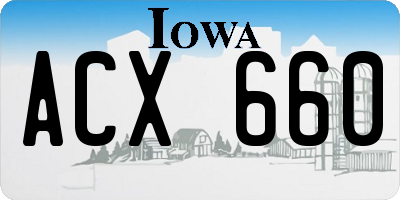 IA license plate ACX660