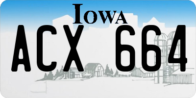 IA license plate ACX664