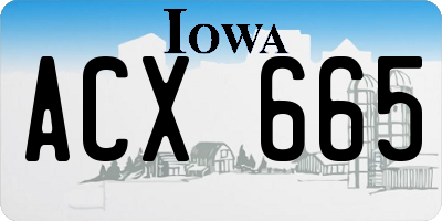 IA license plate ACX665