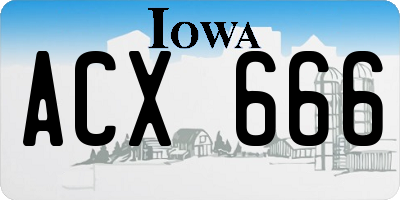 IA license plate ACX666