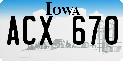 IA license plate ACX670