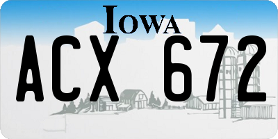 IA license plate ACX672