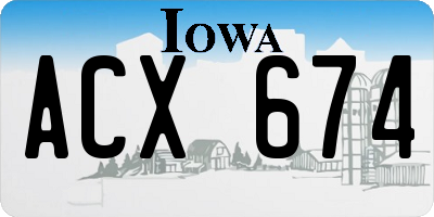 IA license plate ACX674