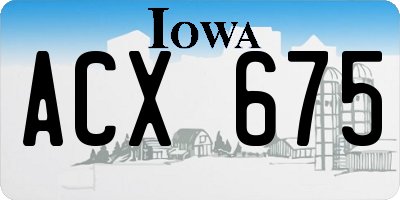 IA license plate ACX675