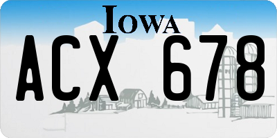 IA license plate ACX678