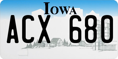 IA license plate ACX680