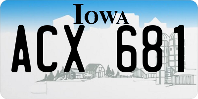 IA license plate ACX681
