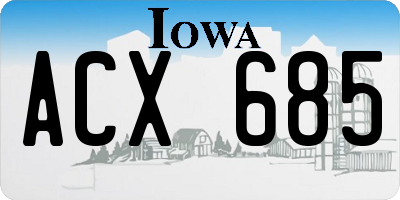IA license plate ACX685