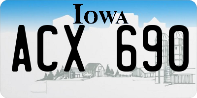 IA license plate ACX690
