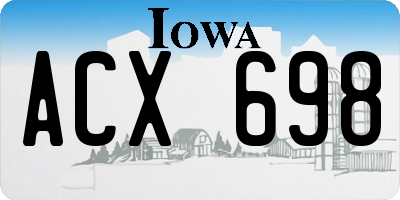 IA license plate ACX698