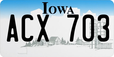 IA license plate ACX703