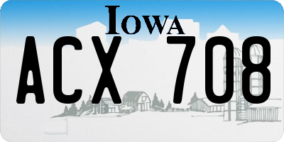 IA license plate ACX708