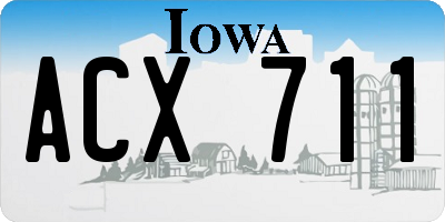 IA license plate ACX711