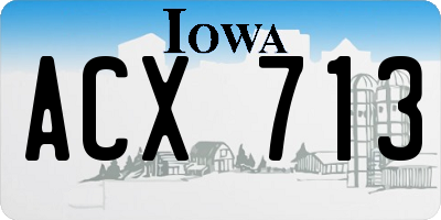 IA license plate ACX713
