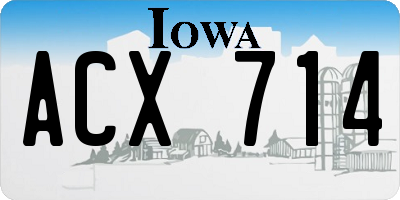IA license plate ACX714